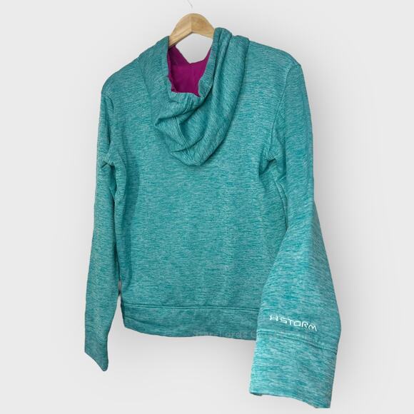 Under Armour Womens Pullover Hoodie Small Turquoise XStorm Fleece Sweatshirt - Picture 5 of 6